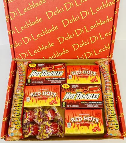 Cinnamon spicy hot American sweets box by Dolci Di Lechlade - Atomic Fireball Hot Tamales