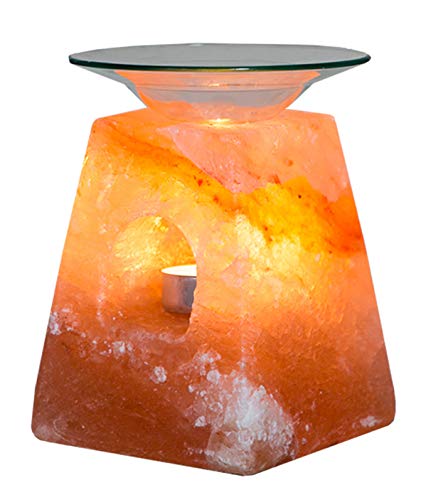Himalayan Natural Salt Essential Oil Lamp Burner/Candle Wax Tart Burner Warmer/Tealight Holder Aromatherapy Klass Home Collection® (Pyramid)